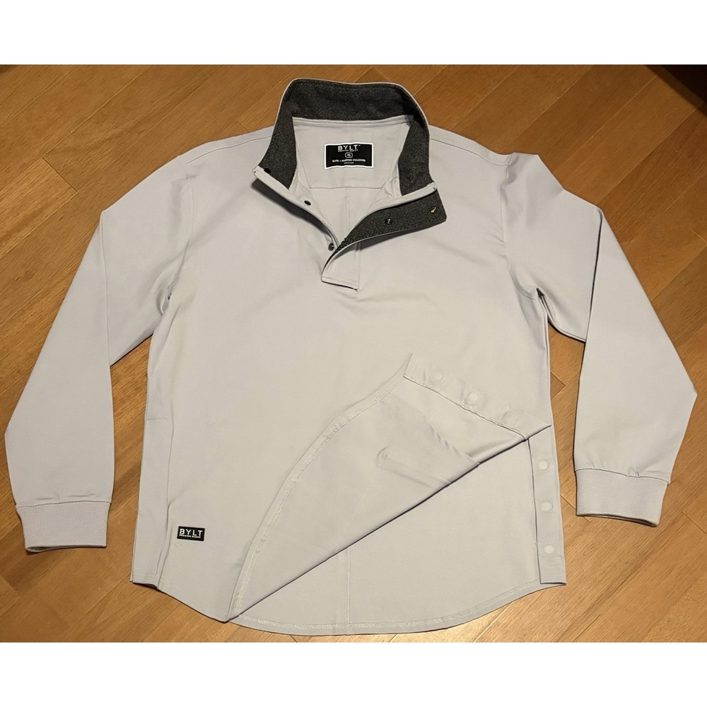BYLT Elite+ Fairway Pullover Mens XL Gray Drop Cut 1/4 Zip Golf Top